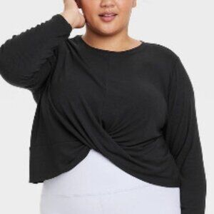 771-776 WOMENS BLACK 3X TWIST FRONT TOP BY ALL IN MOTION